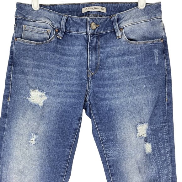 Mavi Women's Blue Denim Jeans Size 27 Distressed Low Rise Stretch Skinny - Picture 3 of 9